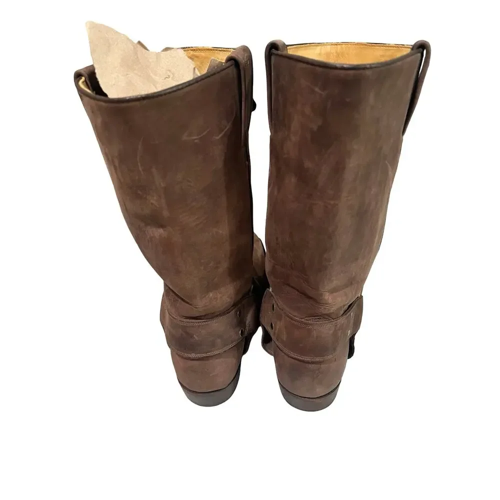 Tony Mora 1195 Men’s EU 42 Brown Leather Harness Biker Western Boots Spain